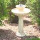 2-tier Solar Fountain Bird Bath Weather Resistant Fiberglass Yard Garden Patio