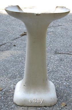 Antique Bird Bath Garden Cast Iron Pedestal Porcelain Art Sink Basin Table Stand