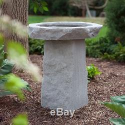 Bird Bath Cast Stone Outdoor Durable Ancient Artistic Garden Backyard New