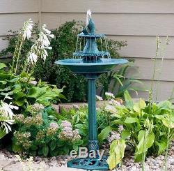 Bird Bath Fountains Pedestal Garden Outdoor Water Pump Patio Birdbath Yard New