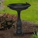 Cast Stone Birdbath Fluted Base Pedestal Handmade Outdoor Garden Yard Decor New