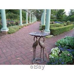 Crane Lily Birdbath Statue for Home Garden Outdoor Patio Yard Decor Bird Bath