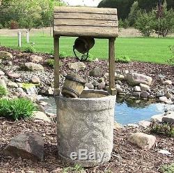 Garden Water Fountain Electric Wishing Well Patio Outdoor Birdbath Decor Water