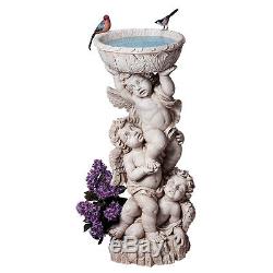 Italian Antique Repica Trio Baby Angels Cherubs Water Feature Garden Birdbath
