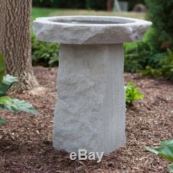 Lifetime Cast Stone Outdoor Bird Bath Garden Patio Birdbath Bowl Pedestal USA