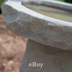 Lifetime Cast Stone Outdoor Bird Bath Garden Patio Birdbath Bowl Pedestal USA