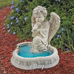 Nature Cherub Birdbath Statue Winged Angel Reflecting Pool Garden Sculpture