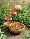 New Terracotta 5-tier Bowls Solar Fountain Bird Bath Ceramic Garden Decoration