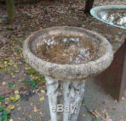 Old or Antique Concrete Garden Bird Bath