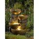 Outdoor Indoor 4 Tier Pots Fountain Bird Bath With Led Lights Garden Yard Home