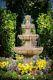 Outdoor Tiered Fountain 4-tier Large Waterfall Water Bird Bath Garden Decor New