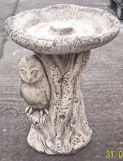 Owl Decorated Bird Bath/Feeder Garden Ornament Latex & Fibreglass Mould/Mold BB9