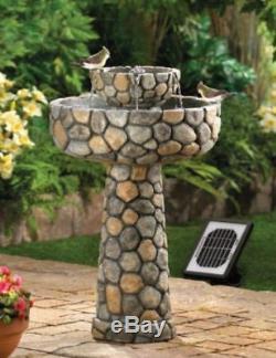 Solar Water Fountain Garden Patio Decor Birdbath Waterfall Landscape Ornament