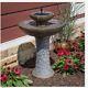 Solar-on-demand 2 Tier Fountain Yard Patio Decor Water Garden Outdoor Birdbath