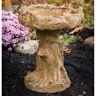 Athena Garden Cast Stone Log Bird Bath