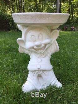 Disney Snow White Dopey Bird Bath Garden Statue Plant Stand Lawn Ornament