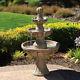Garden 3 Tier Stone-like Cascading Water Fountain Birdbath Classic Electric Pump