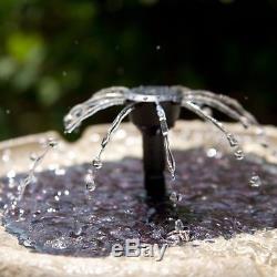Large Bird Bath Outdoor Solar Powdered 2-Level Water Fountain Garden Decoration