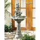 Outdoor Angel Fountain Water 3 Cherub Garden Outdoor Decor Bird Bath Polyresin