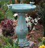 Outdoor Antique Ceramic Bird Bath Pedestal Vintage Garden Yard Decor Water Bowl