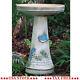 Outdoor Ceramic Bird Bath Garden Pedestal Birdbath Stone Bowl Patio Stand Decor
