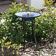 Outdoor Ceramic Bowl Fountain Bird Bath Metal Stand Solar Pump Garden Yard