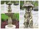 Outdoor Solar Fountain Bird Bath Statue Light Garden Decor Yard Water Sculpture