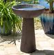 Rustic Outdoor Birdbath Decor Garden Bird Bath Bold Birds Pedestal Water Bowl Us
