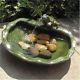 Solar Ceramic Frog Bird Bath Fountain Outdoor Garden Decor Birdbath Water Green